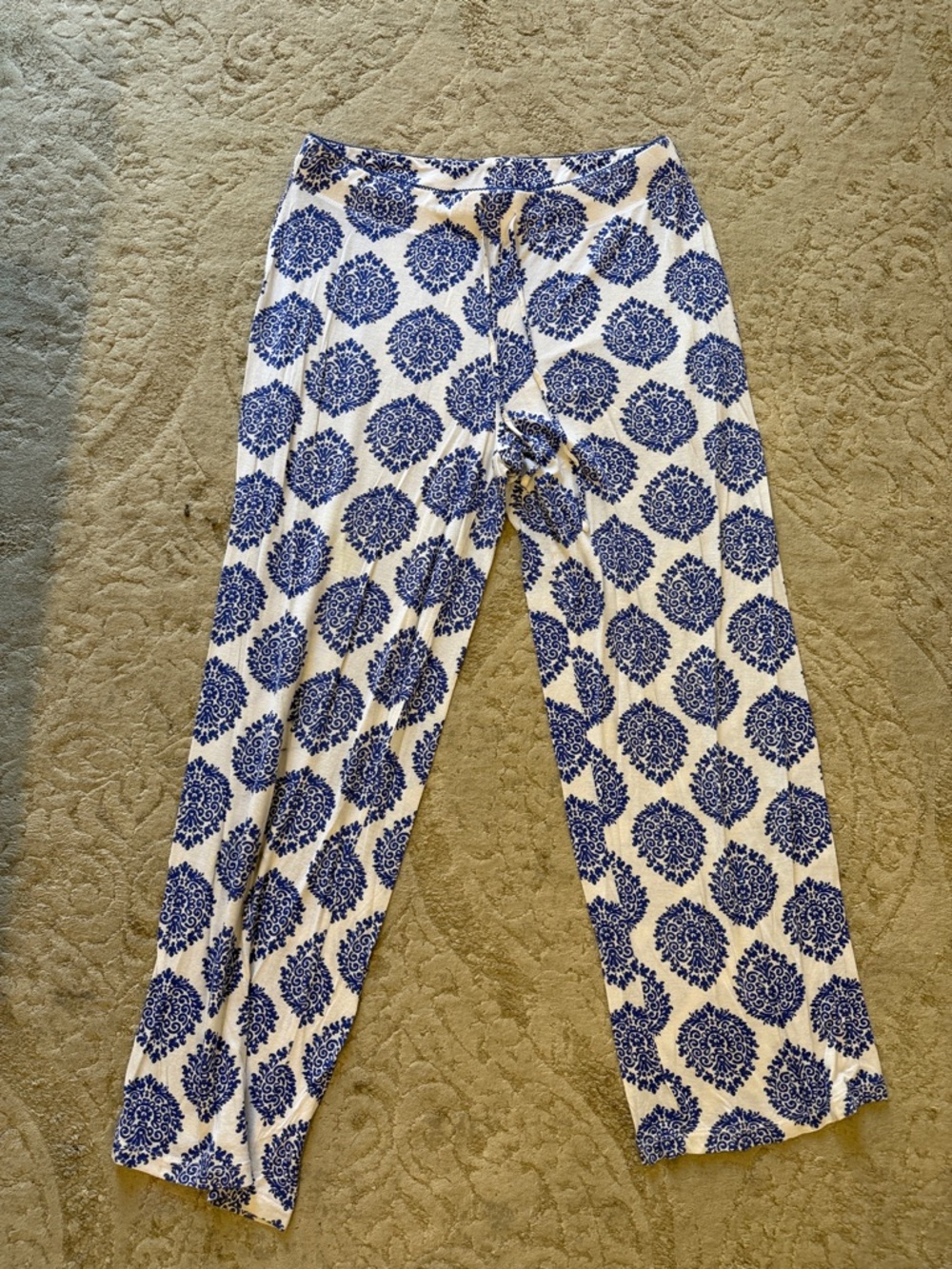 mercer & madison White and Blue Medallion Print Pajama Pants